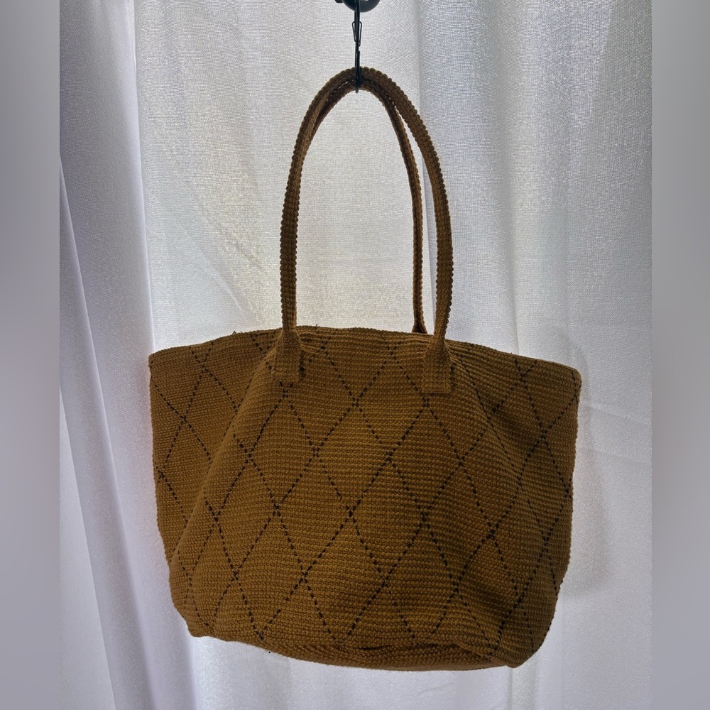 J JILL Sunflower Yellow Textured Tote Bag - Jute material EUC - Picture 4 of 11